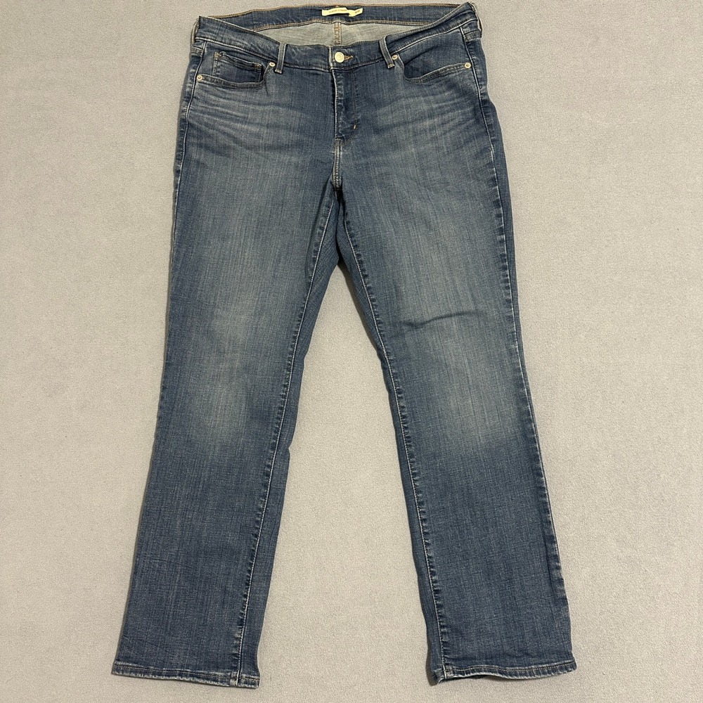 Levi's‎ Strauss Co. Classic Straight Jeans Mid Rise Blue Womens Size 16W 36x30